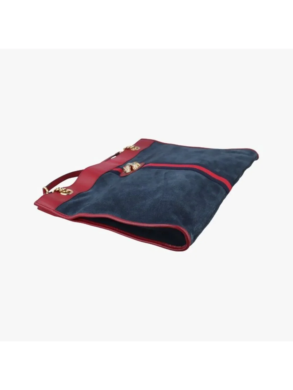 Gucci Rajah Navy Red Suede Leather Shoulder Bag